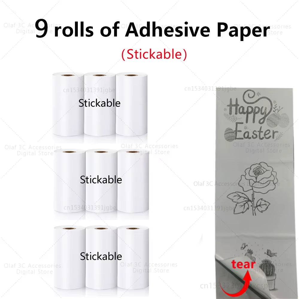 Portable Mini Label Printer Photo Thermal Adhesive Labels Printers Inkless Bluetooth Pocket Mini Printer Stickers Maker 57MM