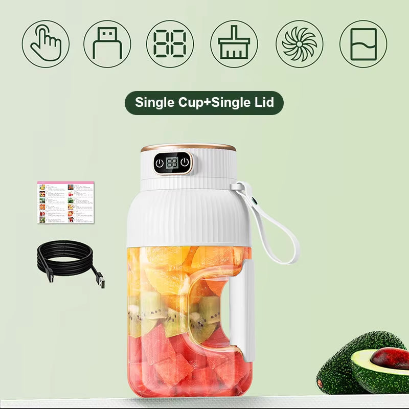 Multifunctional Portable Juicer Cup with Digital Display USB Fruit Mixers Juicers Electric Juicer Blender Fruit Juicer Cup