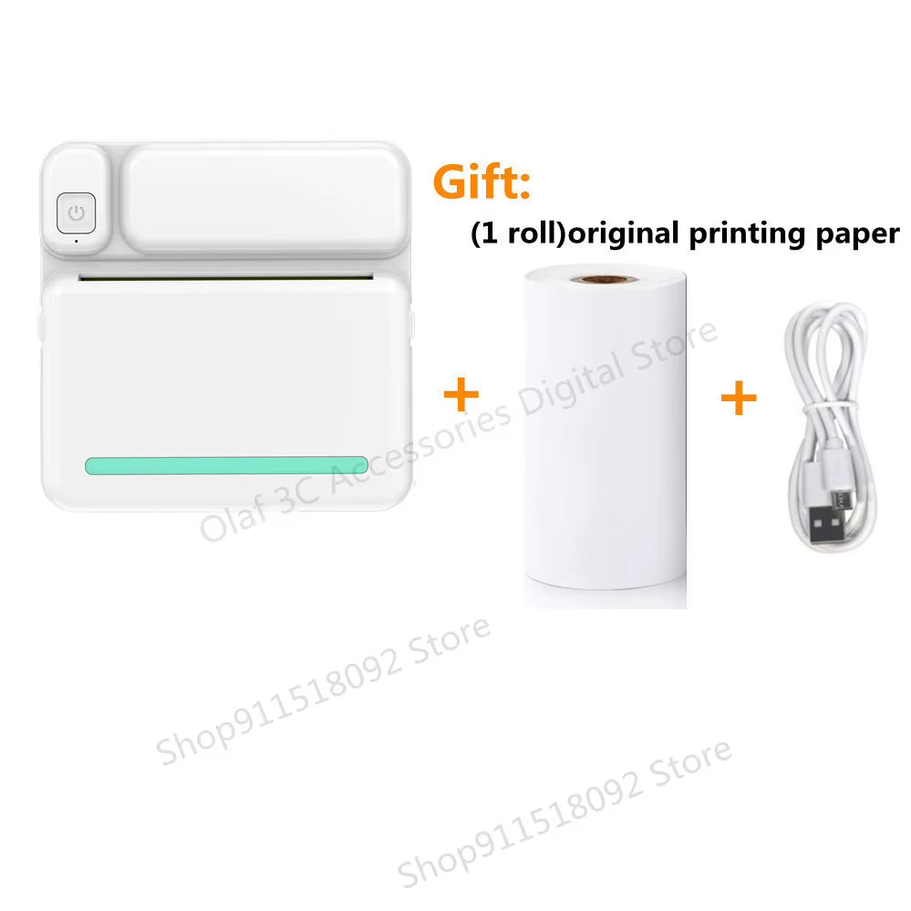 Portable Mini Label Printer Photo Thermal Adhesive Labels Printers Inkless Bluetooth Pocket Mini Printer Stickers Maker 57MM