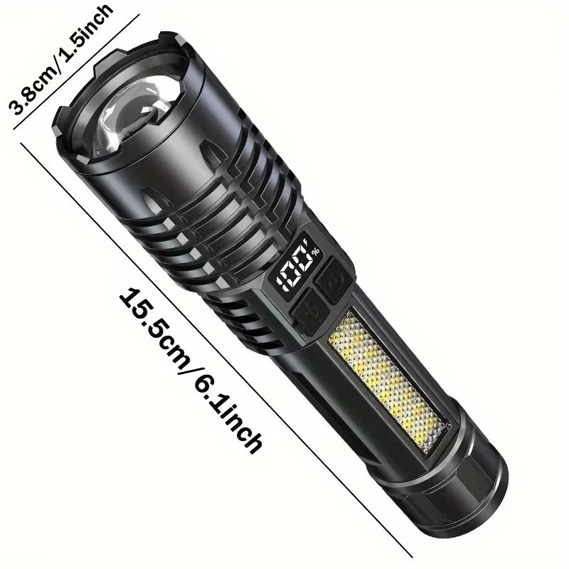 Xiaomi High Power Rechargeable Led Flashlight Very Strong with Side Light Torch Portable Emergency Lighting for Camping Hiking