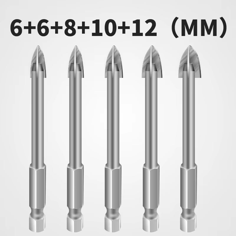 Carbide Head Four - Edge Drilling Bit Glass Ceramic Tile Opener