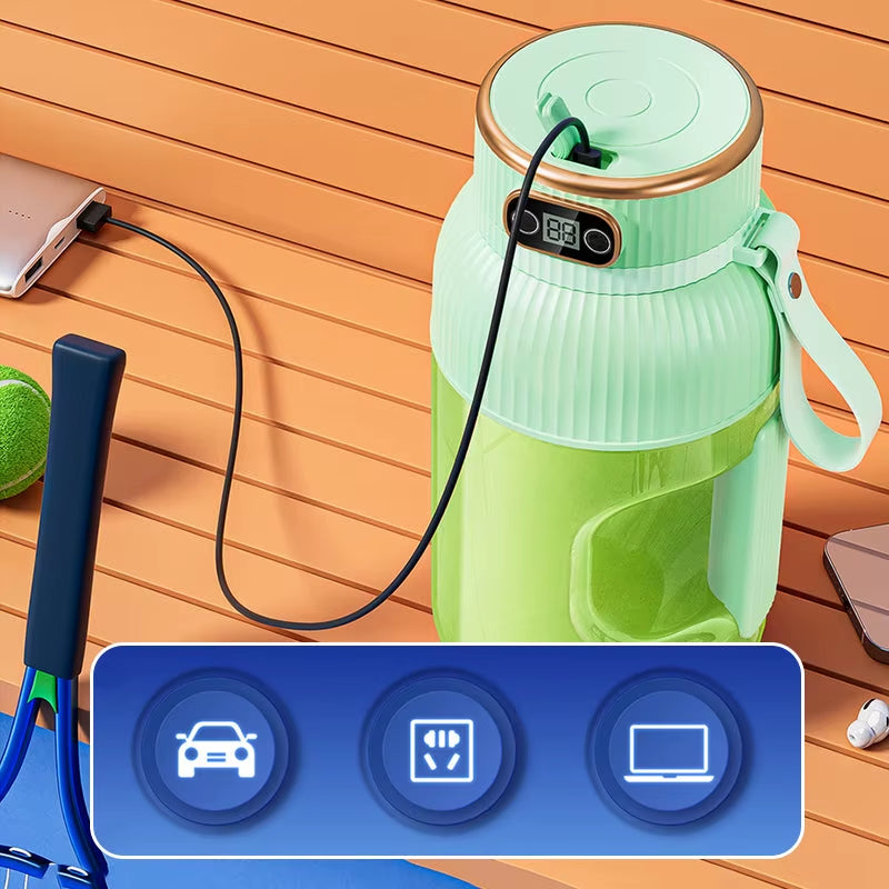 Multifunctional Portable Juicer Cup with Digital Display USB Fruit Mixers Juicers Electric Juicer Blender Fruit Juicer Cup