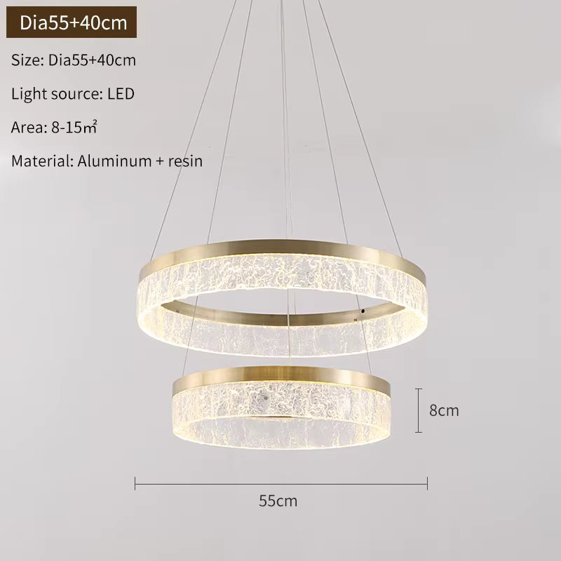Modern Simple Pendant Light Luxury round Indoor Lamp Golden Hanging Light for Living Room Restaurant Bedroom Kitchen Villa
