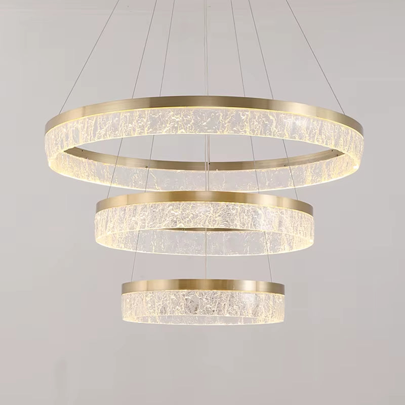 Modern Simple Pendant Light Luxury round Indoor Lamp Golden Hanging Light for Living Room Restaurant Bedroom Kitchen Villa