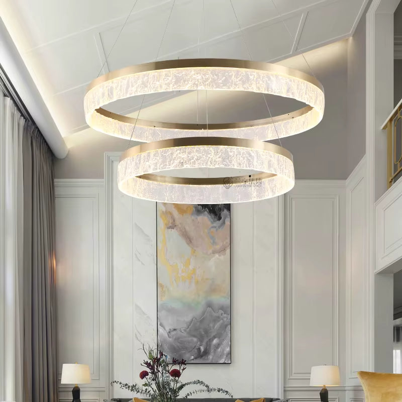 Modern Simple Pendant Light Luxury round Indoor Lamp Golden Hanging Light for Living Room Restaurant Bedroom Kitchen Villa
