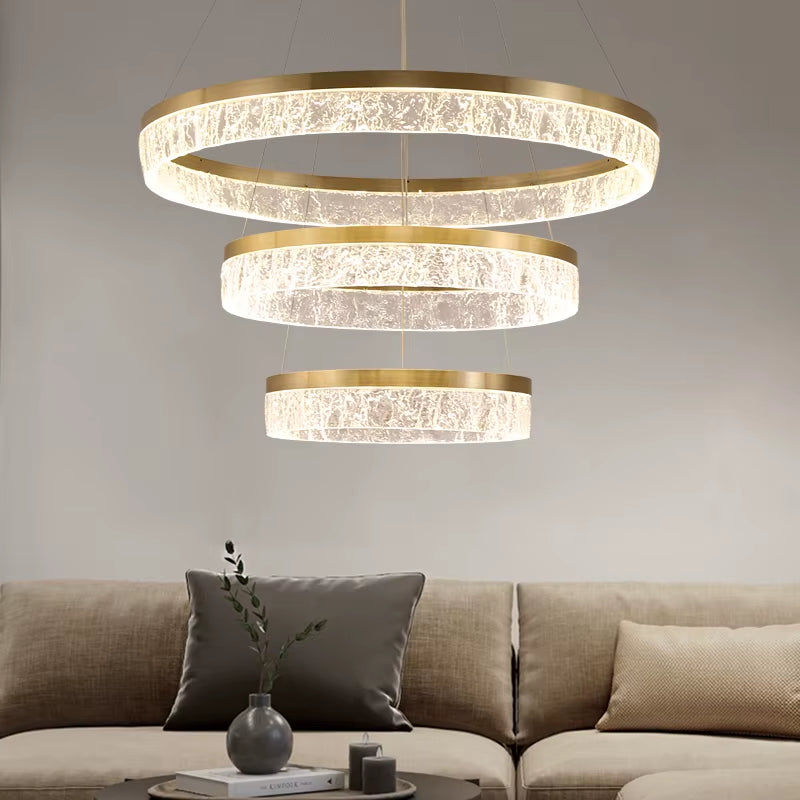 Modern Simple Pendant Light Luxury round Indoor Lamp Golden Hanging Light for Living Room Restaurant Bedroom Kitchen Villa