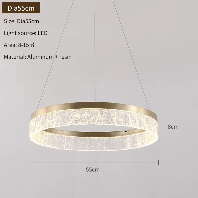 Modern Simple Pendant Light Luxury round Indoor Lamp Golden Hanging Light for Living Room Restaurant Bedroom Kitchen Villa