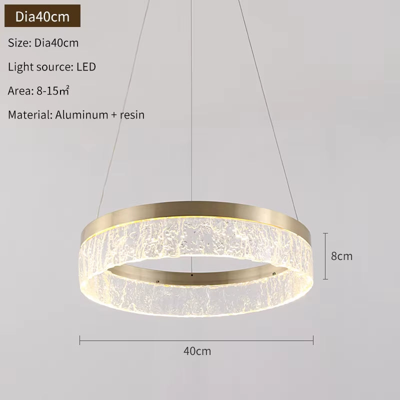 Modern Simple Pendant Light Luxury round Indoor Lamp Golden Hanging Light for Living Room Restaurant Bedroom Kitchen Villa