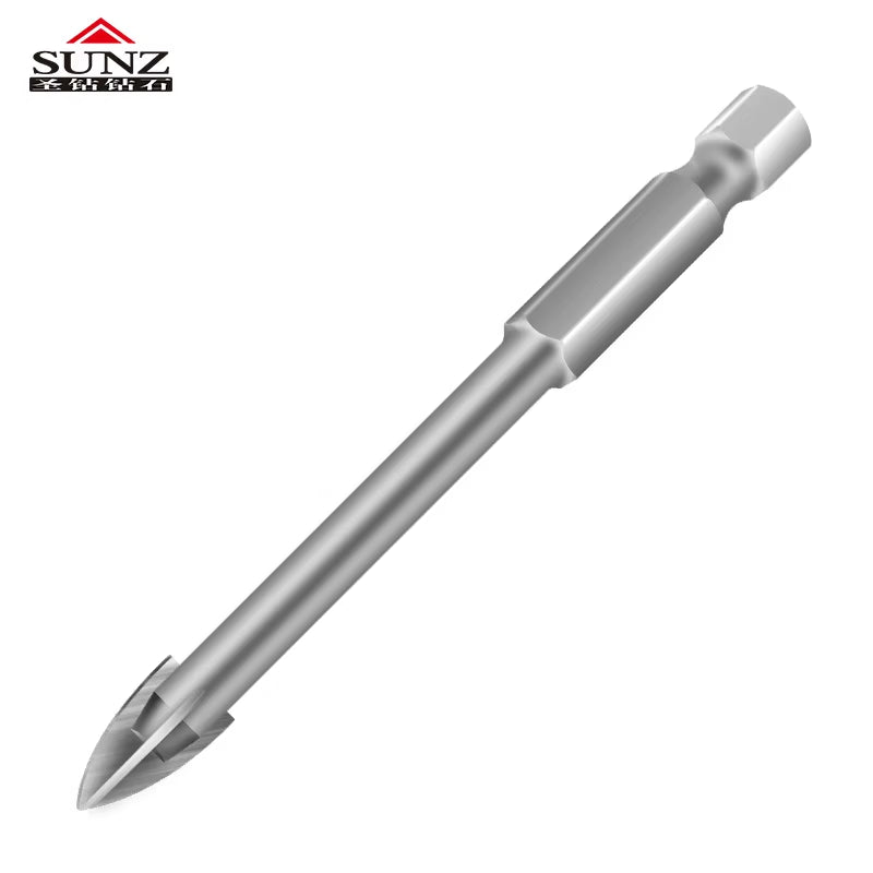 Carbide Head Four - Edge Drilling Bit Glass Ceramic Tile Opener