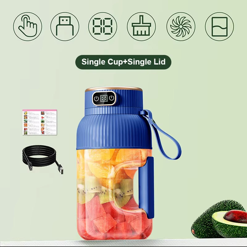 Multifunctional Portable Juicer Cup with Digital Display USB Fruit Mixers Juicers Electric Juicer Blender Fruit Juicer Cup