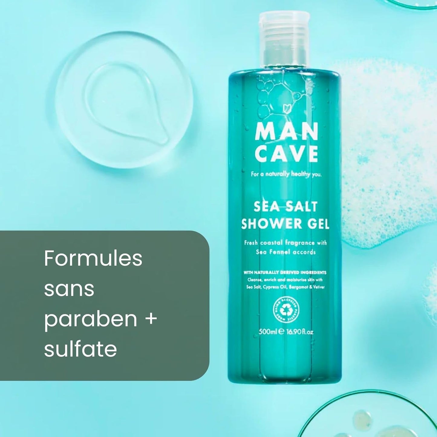 Coffret Cadeau Hommes - Lot Gel Douche, Idée Cadeau Hommes Gels Douche Naturels Sans Sulfate 4 X 500 Ml - Menthe, Citron Et Chêne, Bois De Cèdre Et Sel De Mer, Vegan, Fabriqué En Angleterre