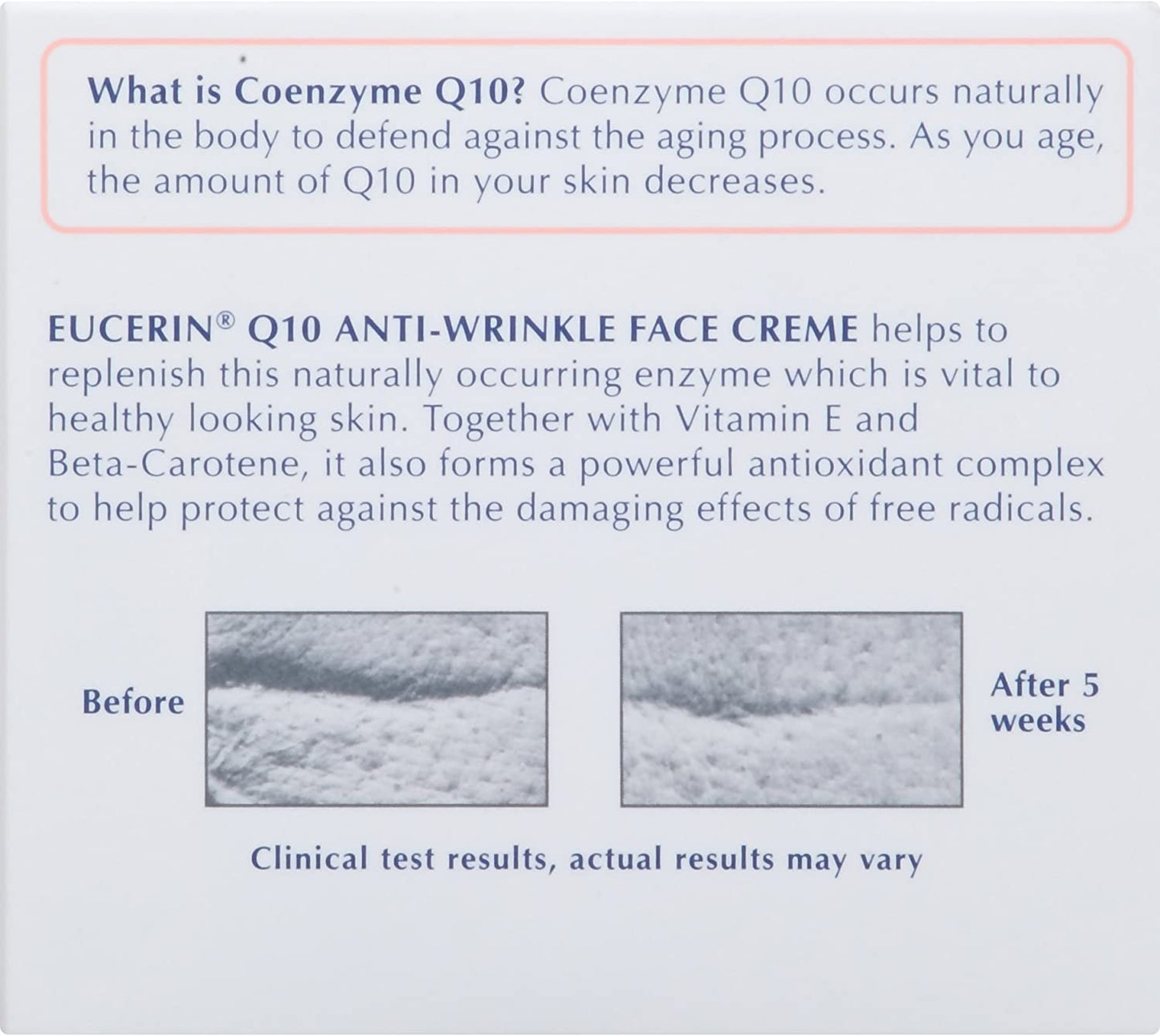 Eucerin Crème Anti-Rides Pour Le Visage - Pour Peaux Sensibles - Avec Coenzyme Q10 - 48 G